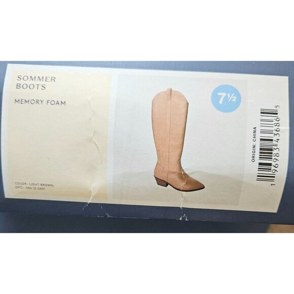 Universal Thread Womens Western Knee High Light Brown Memory Foam Boots Size 7.5 - Picture 12 of 14